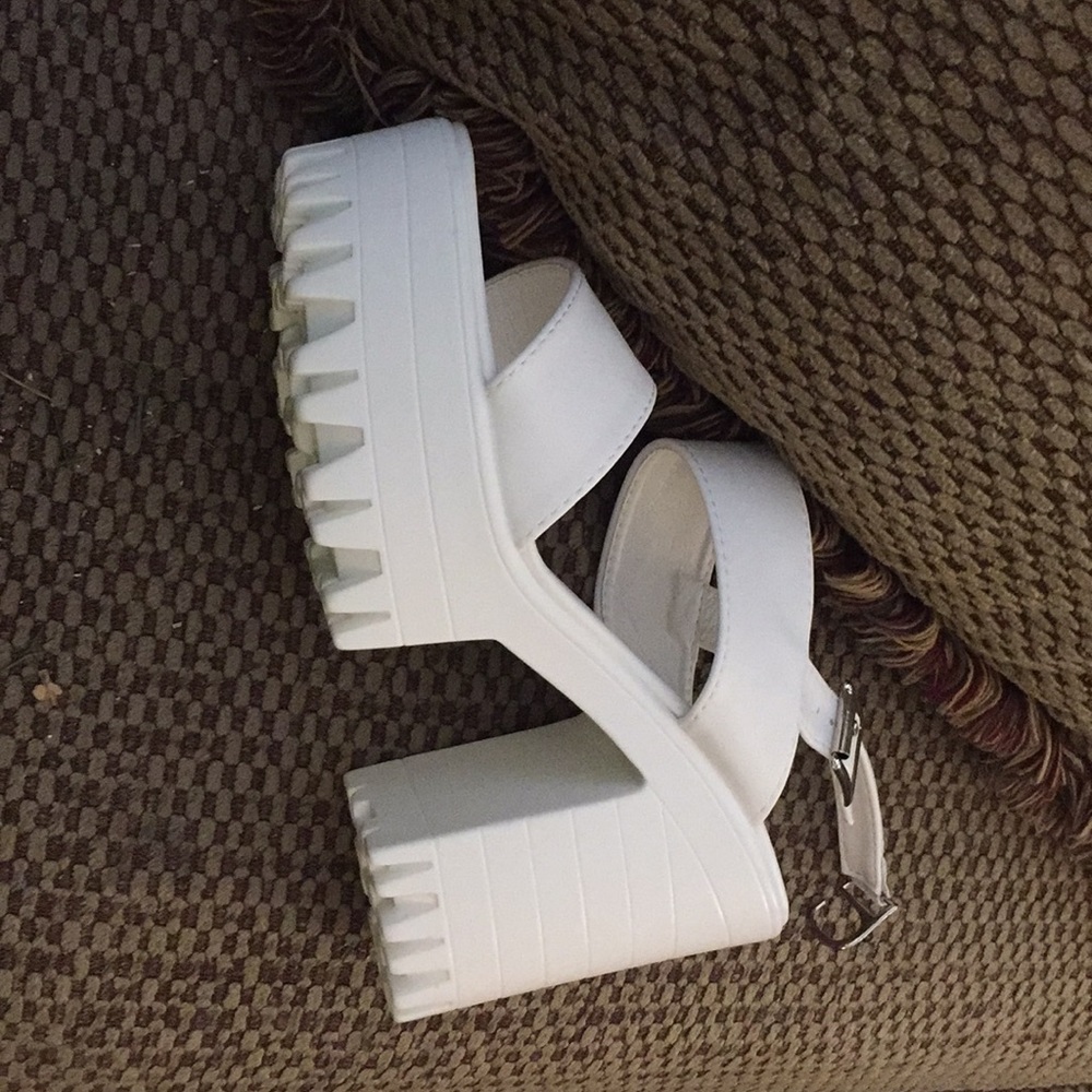 Brand New - White platform sandals